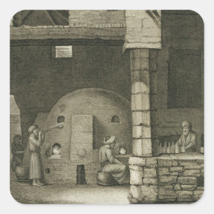 The Glass Bottle Maker, from Volume II Arts and Tr Square Sticker