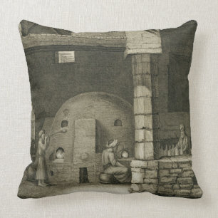 The Glass Bottle Maker, from Volume II Arts and Tr Throw Pillow