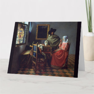 The Glass of Wine by Johannes Vermeer Card