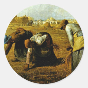 The Gleaners,  By Millet  (Best Quality) Classic Round Sticker