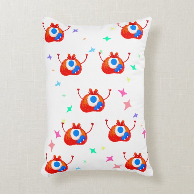 The Glitchy Stardust Monster Accent Pillow (Front(Vertical))