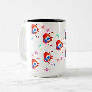 The Glitchy Stardust Monster Two-Tone Coffee Mug