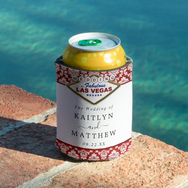 The Glitter Damask Las Vegas Wedding Collection Can Cooler (In Situ Pool)