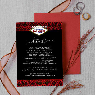 The Glitter Damask Las Vegas Wedding Collection Enclosure Card