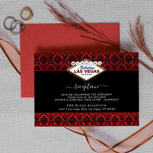 The Glitter Damask Las Vegas Wedding Collection Enclosure Card