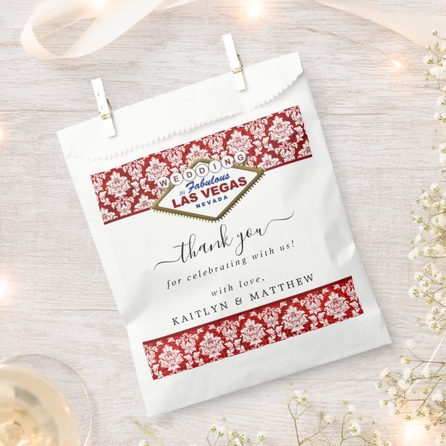 The Glitter Damask Las Vegas Wedding Collection Favour Bag (Clipped)