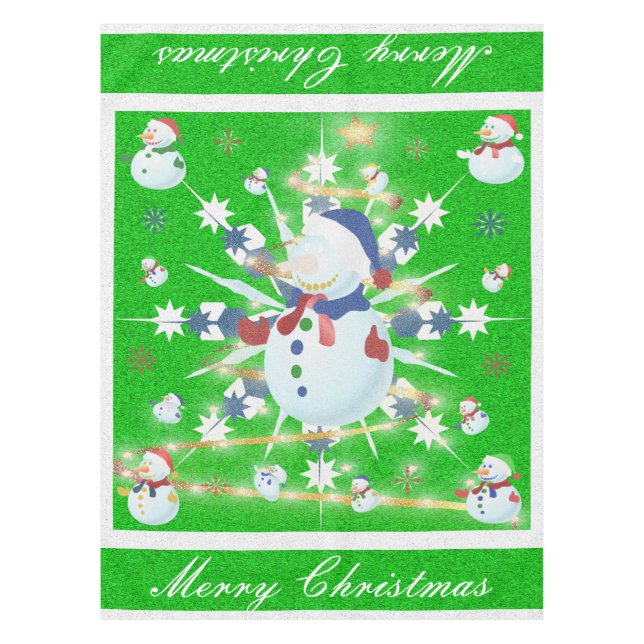 The Glittery Christmas Snowman - Tablecloth (Front)
