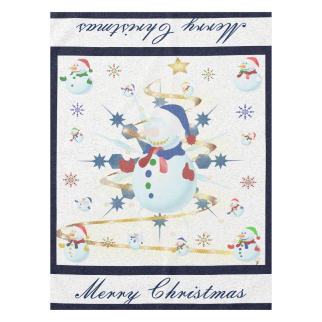 The Glittery Christmas Snowman - Tablecloth (Front)