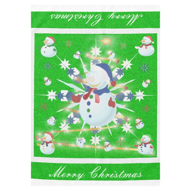 The Glittery Christmas Snowman - Tablecloth (Front)