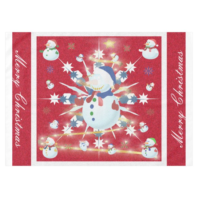 The Glittery Christmas Snowman - Tablecloth (Front (Horizontal))
