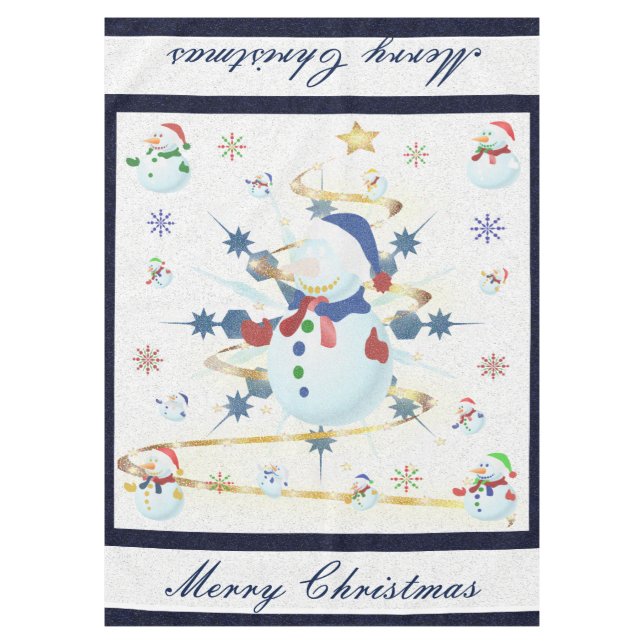 The Glittery Christmas Snowman - Tablecloth (Front)