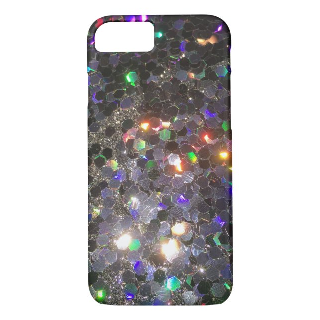 The Glitz Glitter Black Hologram Cell Phone Case (Back)