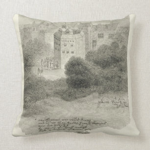 The Globe Theatre, Bankside, Southwark, after a dr Throw Pillow