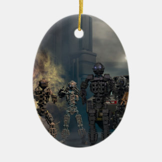 the glorious seven robots b ceramic ornament