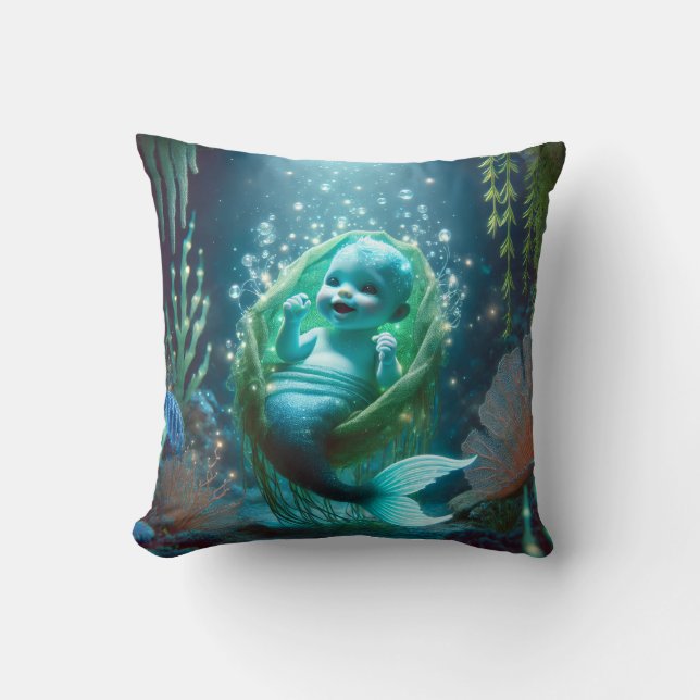 The glowing baby merchild throw pillow (Front)