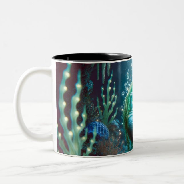 The glowing baby merchild Two-Tone coffee mug (Left)