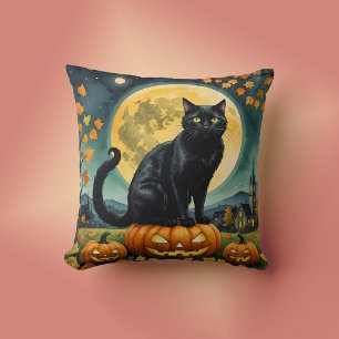 The Glowing Eyes of Halloween Throw Pillow