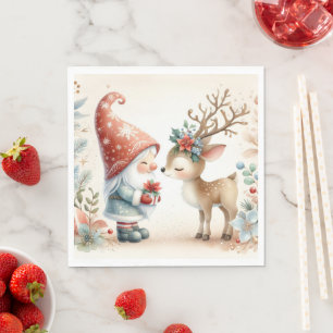 The Gnome And The Reindeer Napkin