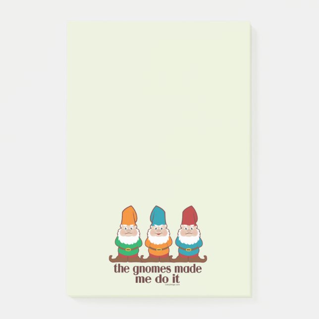 The Gnomes Made Me Do It Funny Post-it Notes (Front)