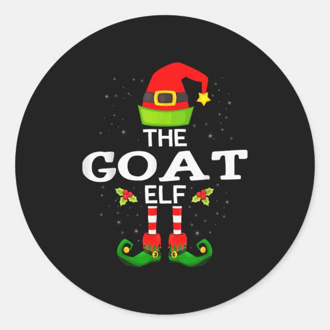 The Goat Elf Christmas Family Matching Pajama  Classic Round Sticker (Front)