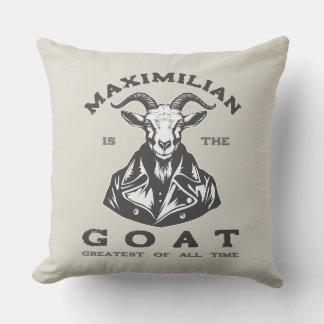 The GOAT (Greatest Of All Time) With Your Name Throw Pillow
