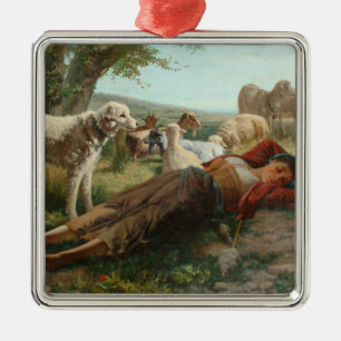 The Goatherder Girl's Siesta (by Carlo Ademollo) Metal Ornament