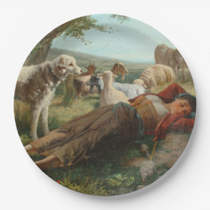 The Goatherder Girl's Siesta (by Carlo Ademollo) Paper Plate