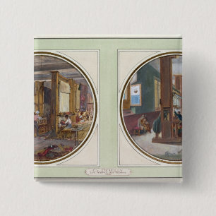 The Gobelins Workshop, 1840 2 Inch Square Button