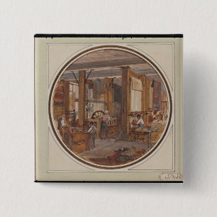 The Gobelins Workshop, 1840 2 Inch Square Button