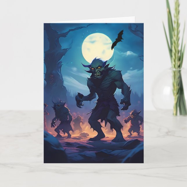 The Goblin Shuffle Halloween Holiday Card (Front)