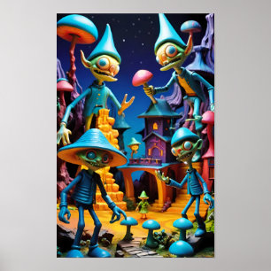 The Goblins of Groll-Town - Ken Gauge Fantasy Art Poster