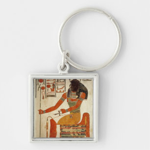 The god, Khepri, from the Tomb of Nefertari Keychain