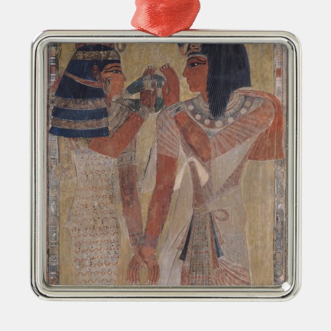 The Goddess Hathor placing the magic collar Metal Ornament (Front)