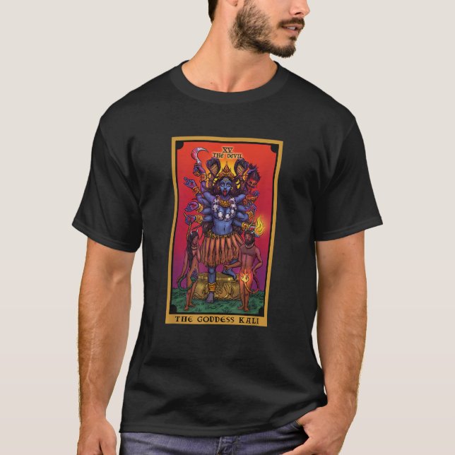 The Goddess Kali The Devil Tarot Card Hindu Indian T-Shirt (Front)