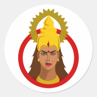 The Goddess of Strength: Durga’s Power Classic Round Sticker