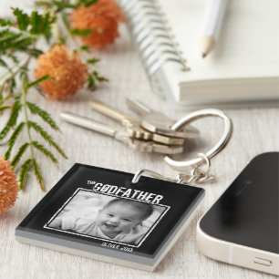The Godfather   Personalized 2x Photo and Names Keychain