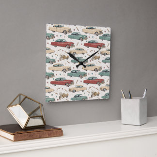 The Godfather Vintage Muscle Cars Square Wall Clock
