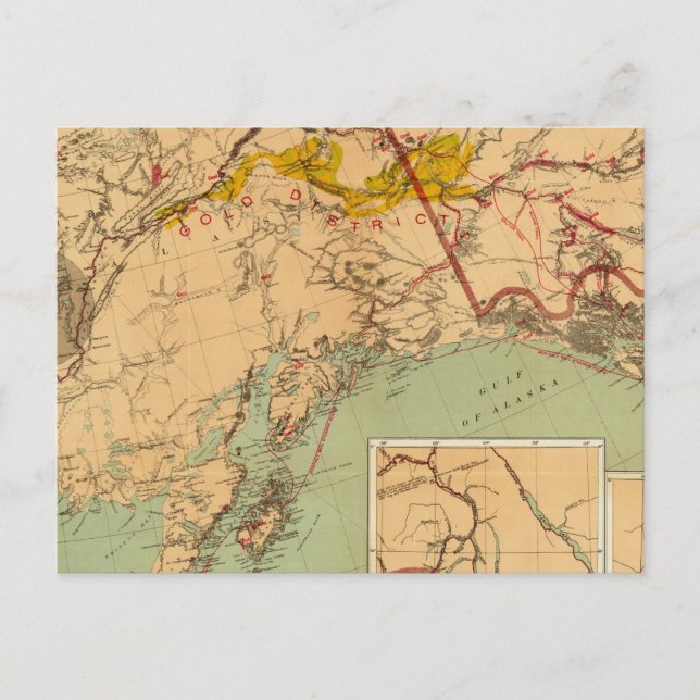 The Gold and Coal Fields of Alaska Postcard (Front)