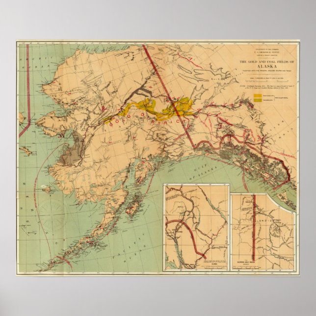 The Gold and Coal Fields of Alaska Poster (Front)