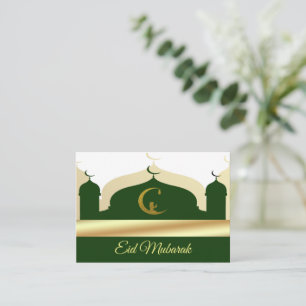 The Gold And Green Mosque Eid Mubarak Card