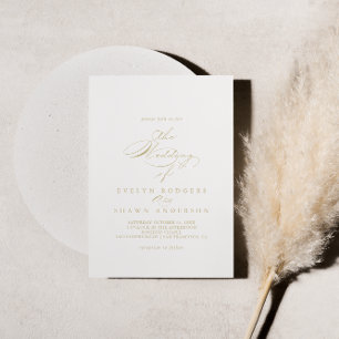 The Gold Elegant Calligraphy Wedding Of Invitation
