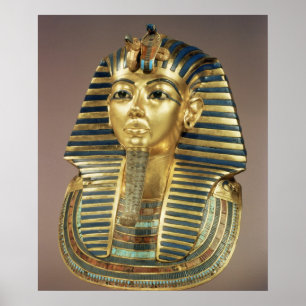 The gold funerary mask, from tomb of poster