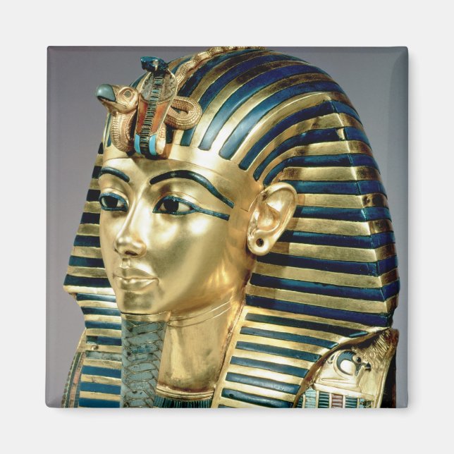 The gold funerary mask, from tomb of Tutankhamun Magnet (Front)