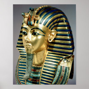 The gold funerary mask, from tomb of Tutankhamun Poster