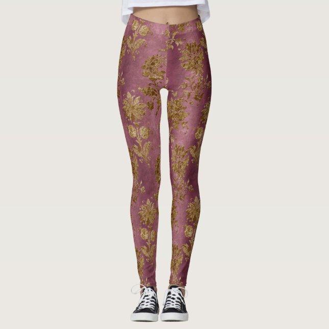 The Gold Velvet  Series Design 1  Leggings (Front)