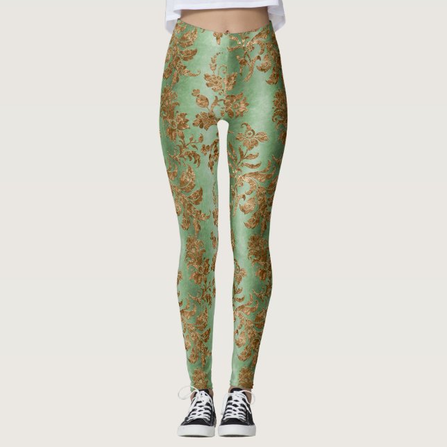 The Gold Velvet  Series Design 3  Leggings (Front)