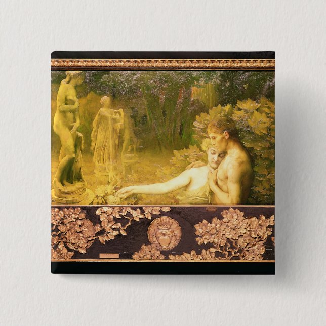 The Golden Age, 1897-98 2 Inch Square Button (Front)