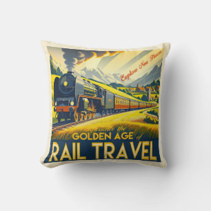 The Golden Age - Bordered Throw Pillow