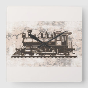 The golden age of steam square wall clock