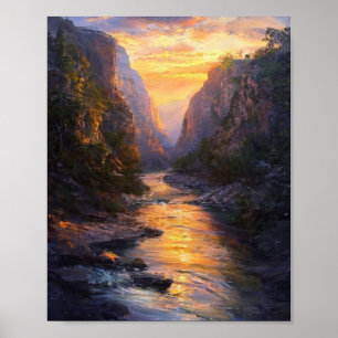The Golden Arteries of the Ancient Canyon Poster
